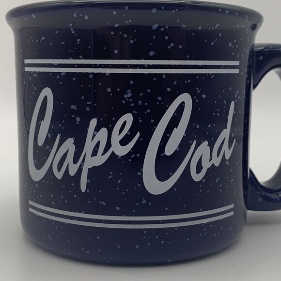 Cape Cod Coffee Mug Blue Speckled 14 oz Campfire Coffee Tea Chowder Soup Beans - Picture 5 of 10